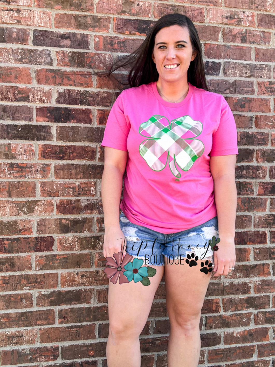 Plaid Clover tee