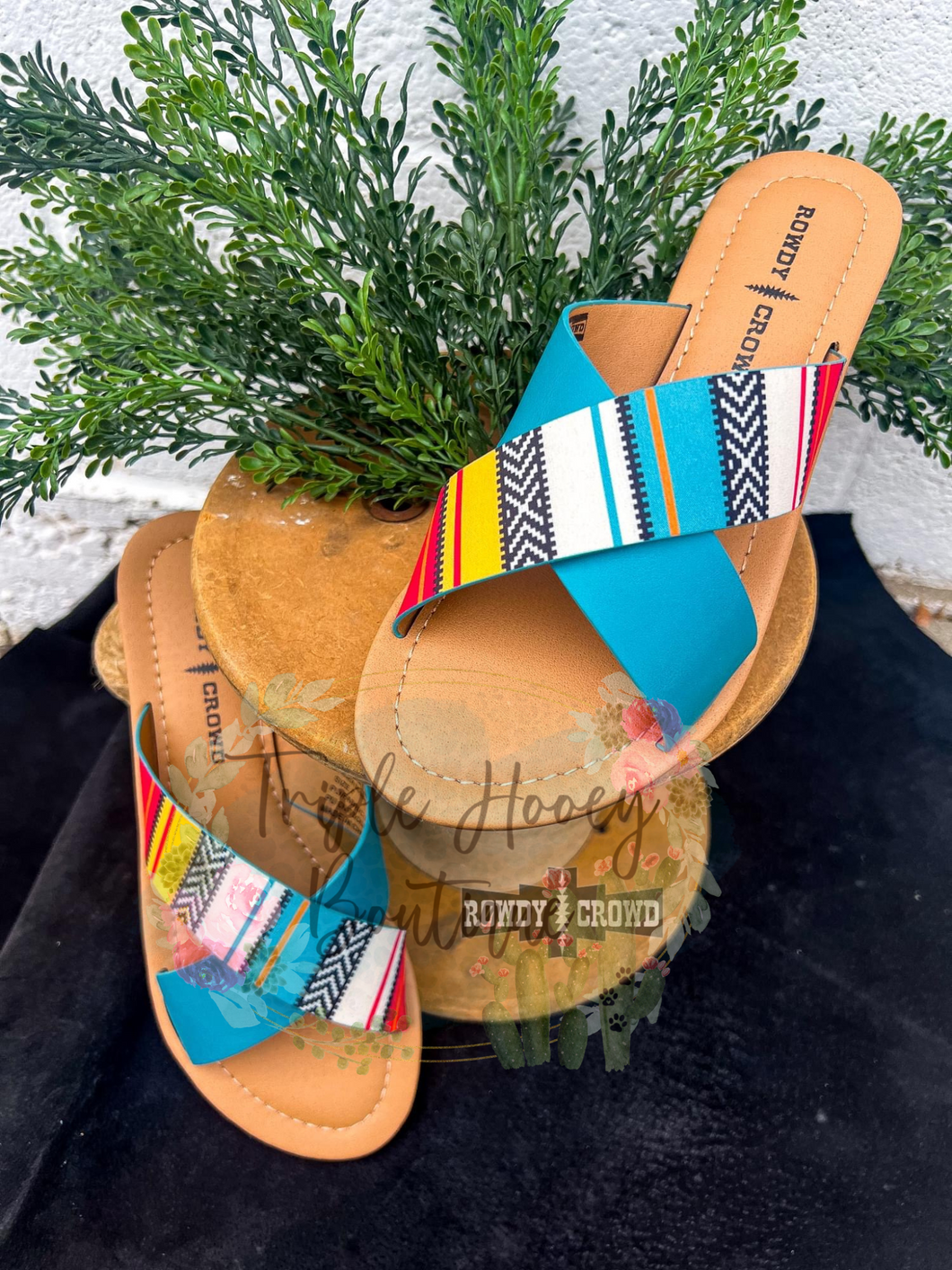 Shiner serape sandals