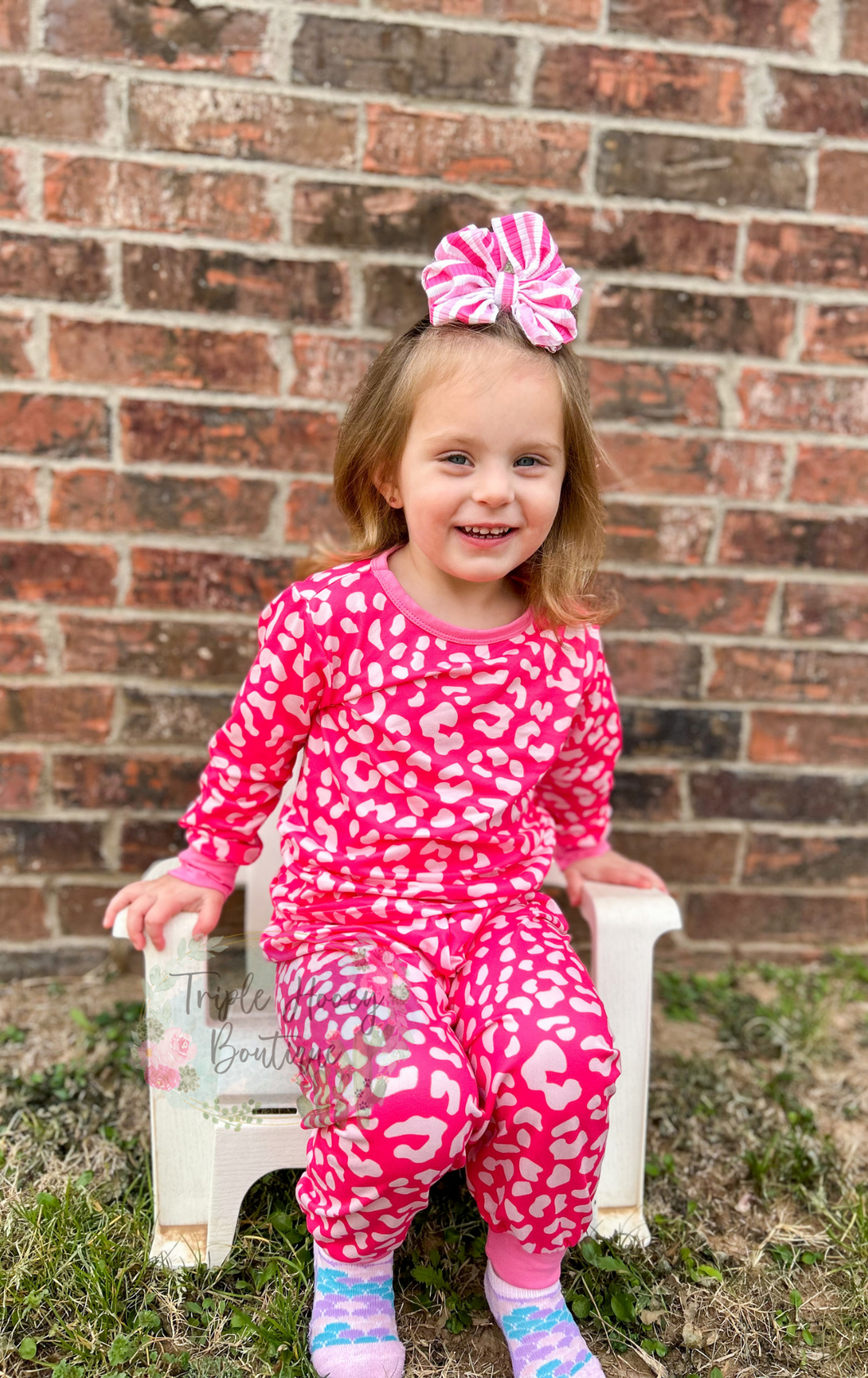 Pink Cheetah PJ set