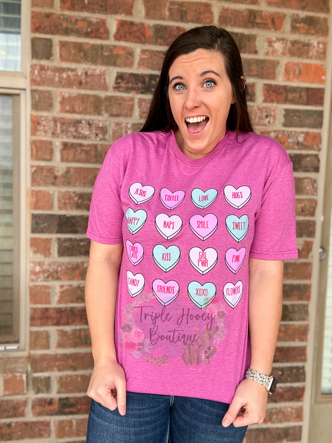 conversation hearts tee